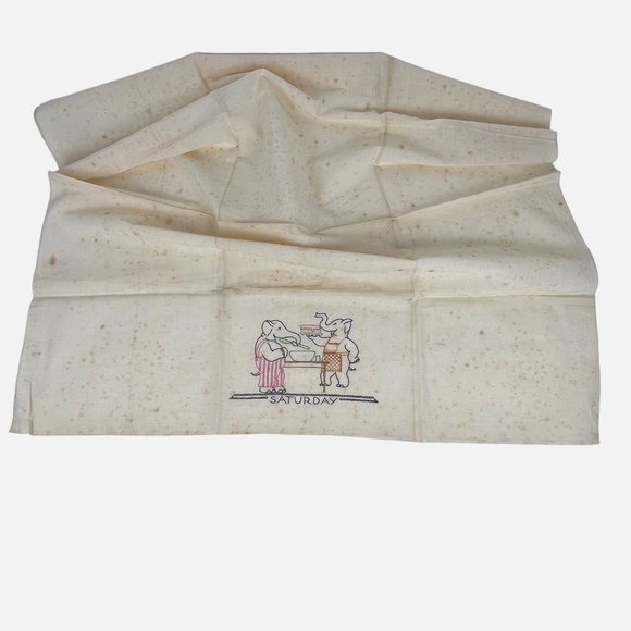 7 Vintage Embroidered Elephant Flour Sack Kitchen Dish Towels - Picture 10 of 10
